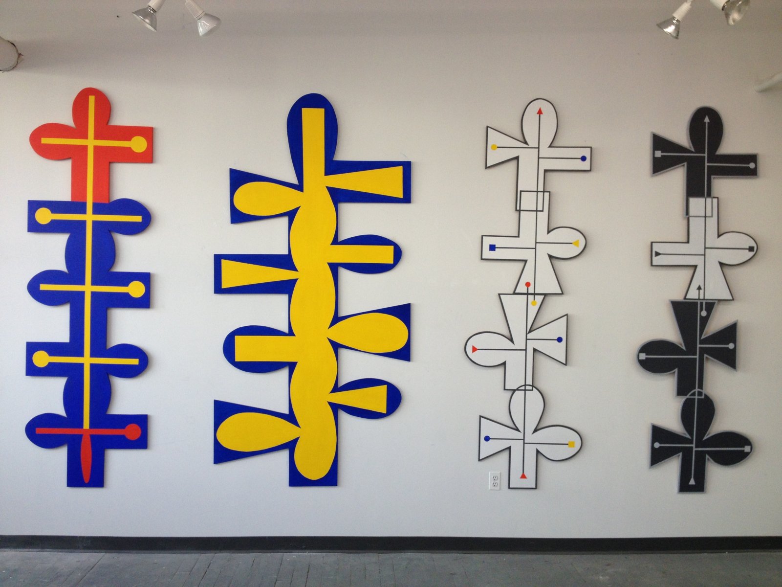 Bendheim Fred Totems, 2012-2015,96  High, Oil On Shaped Wood
