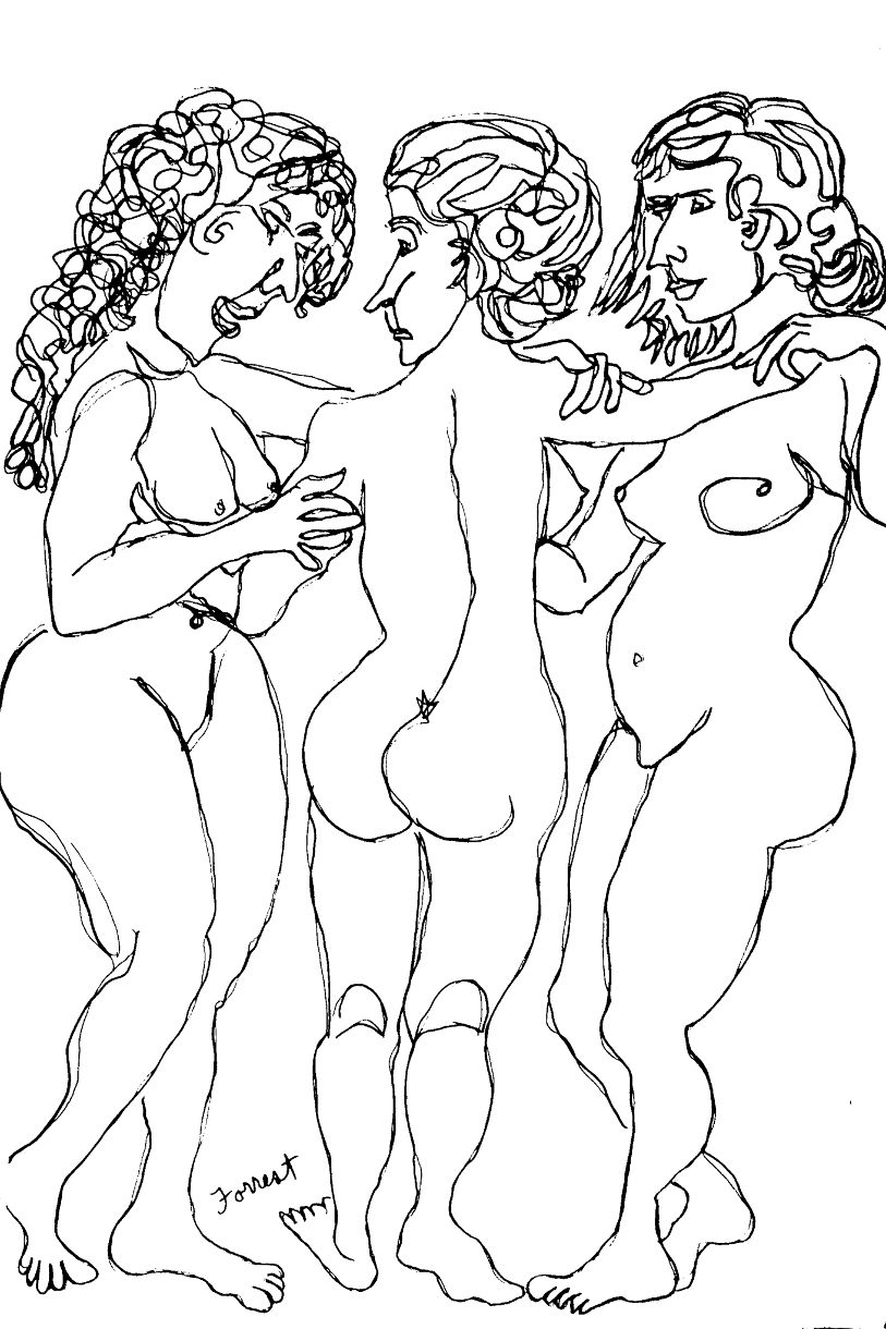 Delacroix, Liberty Leading The People. Ink. 2015. The Masters Revisited, Allen Forrest (7)