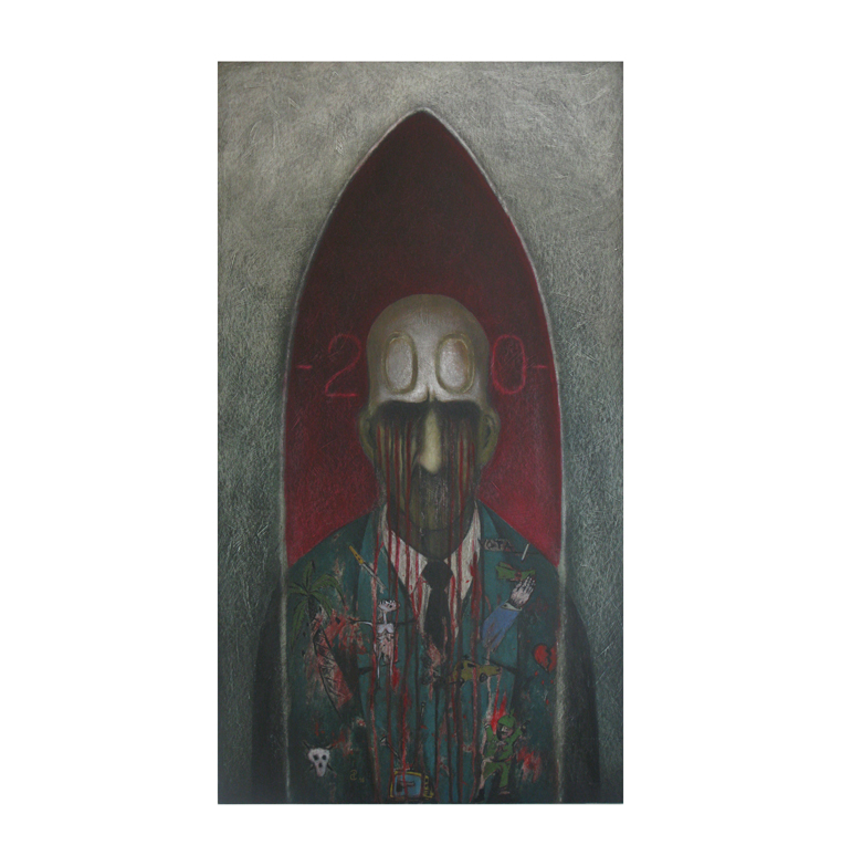 Voz De Hombre Apaciguado - Acrylic On Cardboard, 33 X 18 Inches