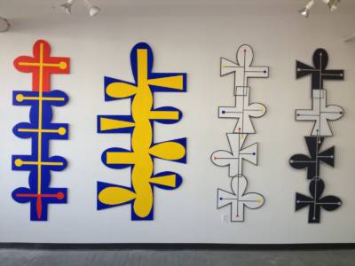 Bendheim Fred Totems, 2012-2015,96  High, Oil On Shaped Wood