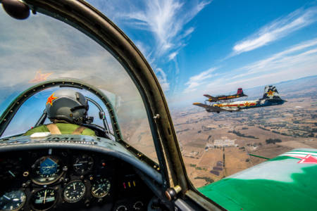 Formation flying with the Nanching CJ-6 over Sonoma County, CA