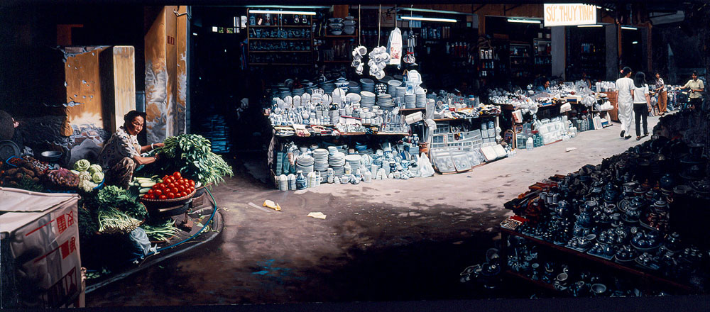 Hanoi_Market|Oil_on_Linen | 27x65in | 2003